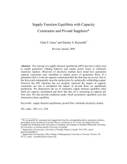 Supply Function Equilibria with Capacity Constraints