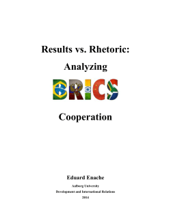 4.1 Why BRICS Cooperation?