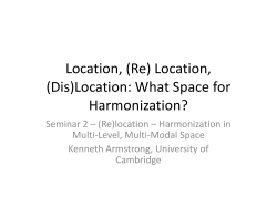 Location, (Dis)Location: What Space for Harmonization?