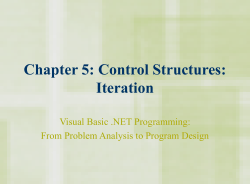 Chapter 5: Control Structures: Iteration