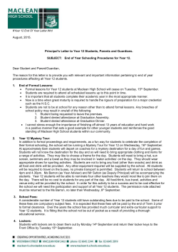 YR 12 END OF YEAR - Maclean High School