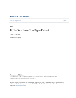 FCPA Sanctions: Too Big to Debar?