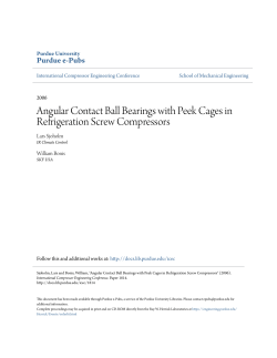 Angular Contact Ball Bearings with Peek Cages in - Purdue e-Pubs