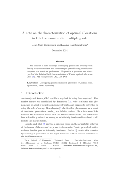 A note on the characterization of optimal allocations in OLG