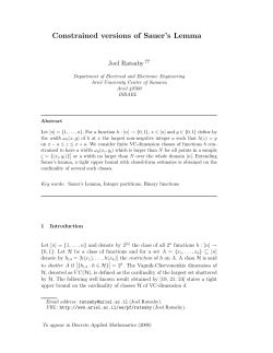 Constrained versions of Sauer`s Lemma