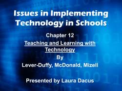 Issues in Implementing Technology in Schools