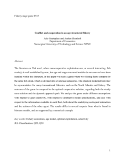 1 Fishery stage game 0515 Conflict and cooperation in an age