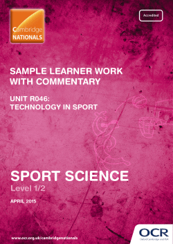Unit R046 - Sample learner work with comment