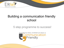 Building a communication friendly school
