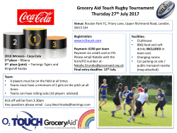 Grocery Aid Touch Rugby Tournament Thursday 27 th July 2017