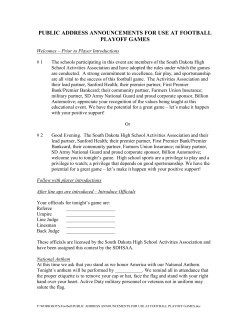 public address announcements for use at football playoff games
