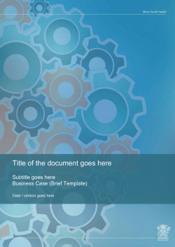 Metro South Health | Report Cover Page template