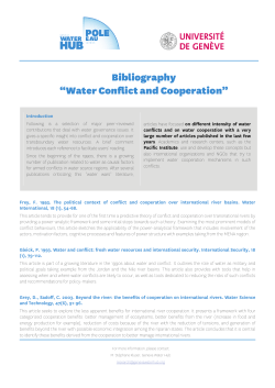 Bibliography &ldquo;Water Conflict and Cooperation&rdquo;