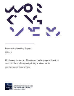 Economics Working Papers On the equivalence of buyer and seller