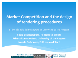 Presentation III.2 Market Competition and the design of tendering