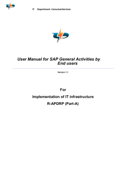 User Manual for SAP General Activities by End users
