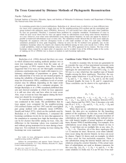 Tie Trees Generated by Distance Methods of