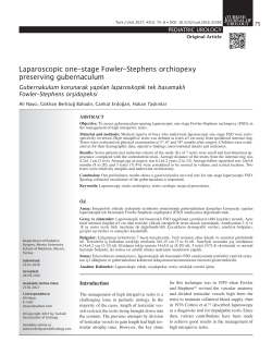 Laparoscopic one-stage Fowler-Stephens orchiopexy preserving