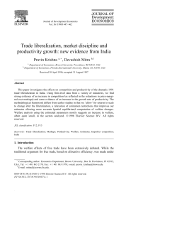 Trade liberalization, market discipline and productivity