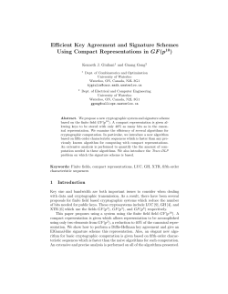 Efficient Key Agreement and Signature Schemes Using Compact