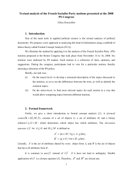 Textual analysis of the French Socialist Party motions presented at