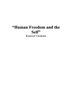 “Human Freedom and the Self”