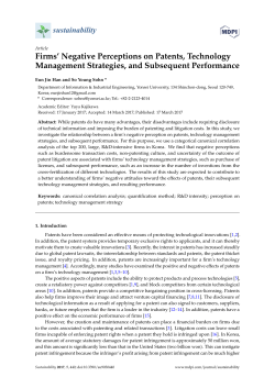 Firms` Negative Perceptions on Patents, Technology