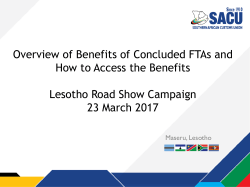 Presentation Benefits of FTAs