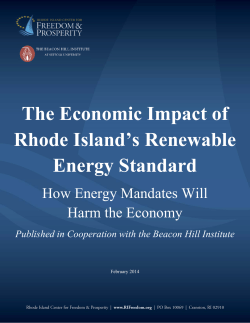 The Economic Impact of Rhode Island`s Renewable Energy Standard