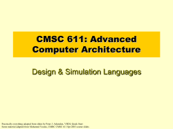 CMSC 611: Advanced Computer Architecture