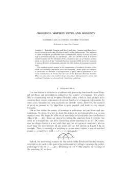 CROSSINGS, MOTZKIN PATHS AND MOMENTS 1. Introduction Our