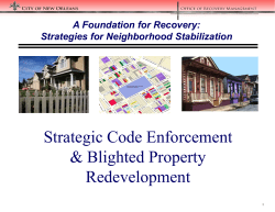 A Foundation for Recovery - Strategies for Neighborhood Stabilization