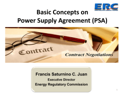 Basic PSA (Power Supply Agreement) Concepts