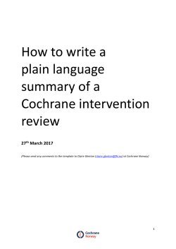 How to write a plain language summary of a