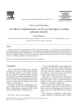 An effective implementation of the Lin&plusmn;Kernighan traveling