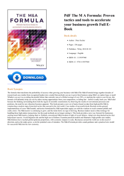 PdF The MA Formula: Proven tactics and tools to