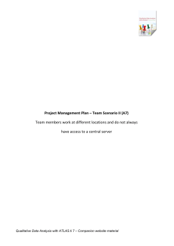 Project Planning for team scenario II (A7)