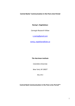 Central Bank Communication in the Post-crisis Period