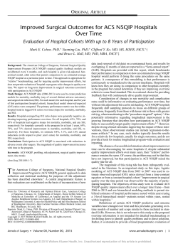 ii Improved Surgical Outcomes for ACS NSQIP Hospitals Over Time