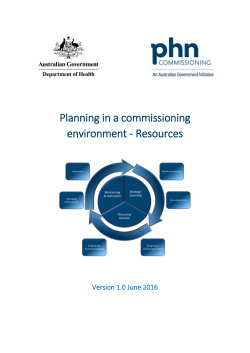 PHN Planning in a commissioning environment