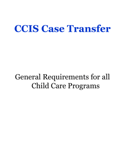 Inter CCIS Transfer: Requirements