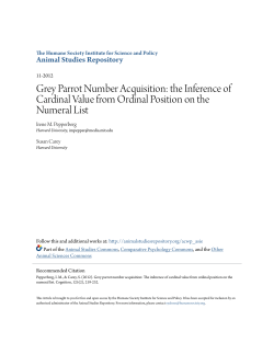 the Inference of Cardinal Value from Ordinal Position on the