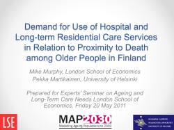 Demand for Use of Hospital and Long-term Residential Care