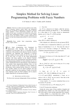 Simplex Method for Solving Linear Programming Problems with