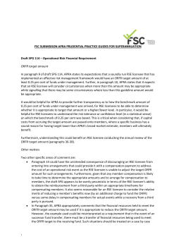 FSC SUBMISISON APRA PRUDENTIAL PRACTICE GUIDES FOR