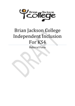 Brian Jackson College Independent Inclusion For KS4