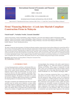 Firms` Financing Behavior: A Look into Shariah