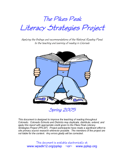 Literacy Strategies Project - Colorado Department of Education
