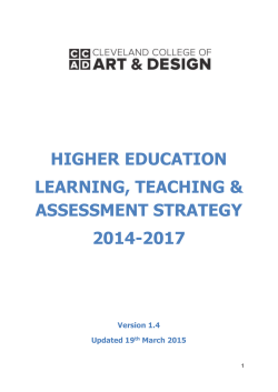 CCAD Learning Teaching Assessment Strategy 2014-2017