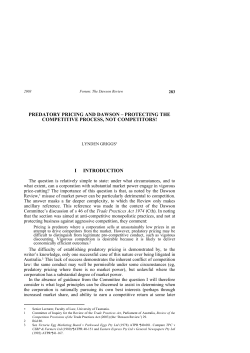 predatory pricing and dawson